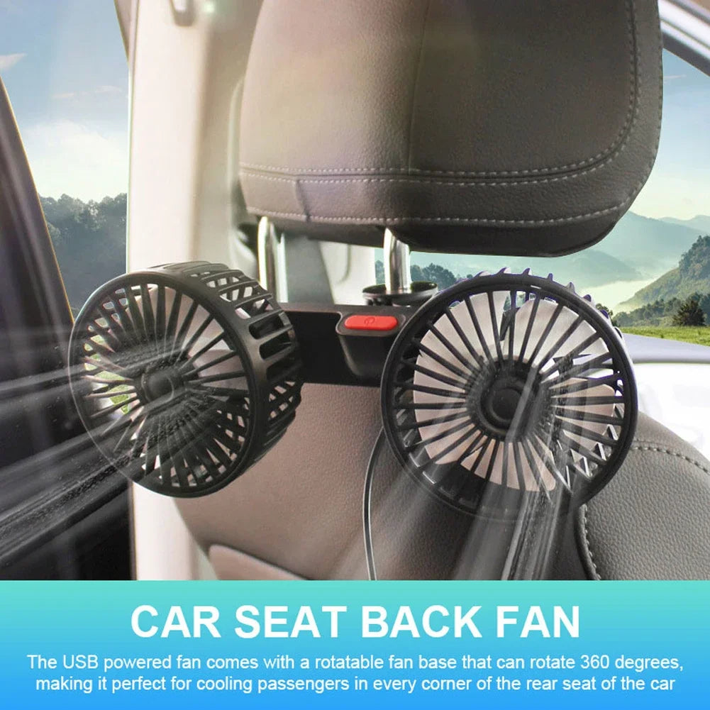 Dual-Head Fan for Car Seats Dual-Head Fan for Car Seats
